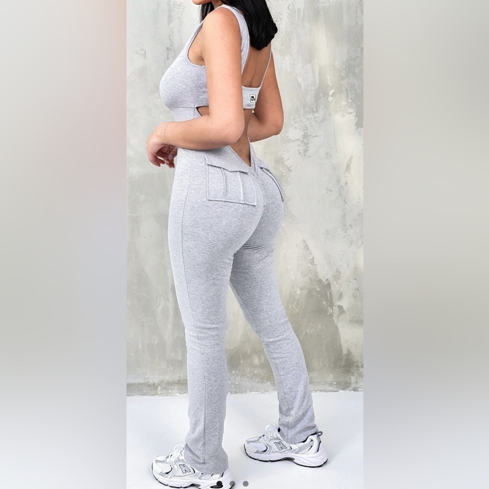 Bad Society Club Ella Grey Jumpsuit - Size: M